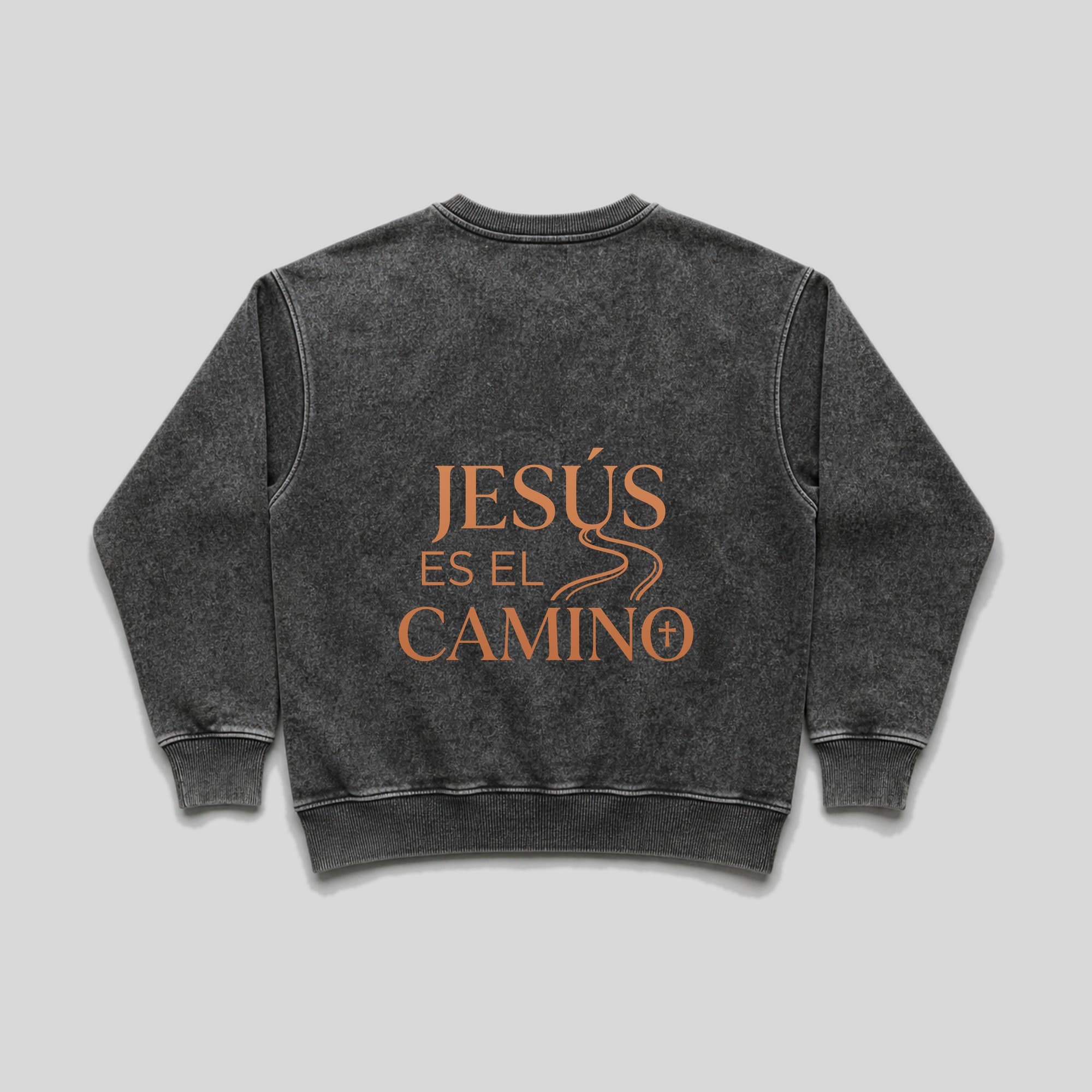 Buzo Cuello Redondo Jesús es el Camino · Stone Wash — dorso