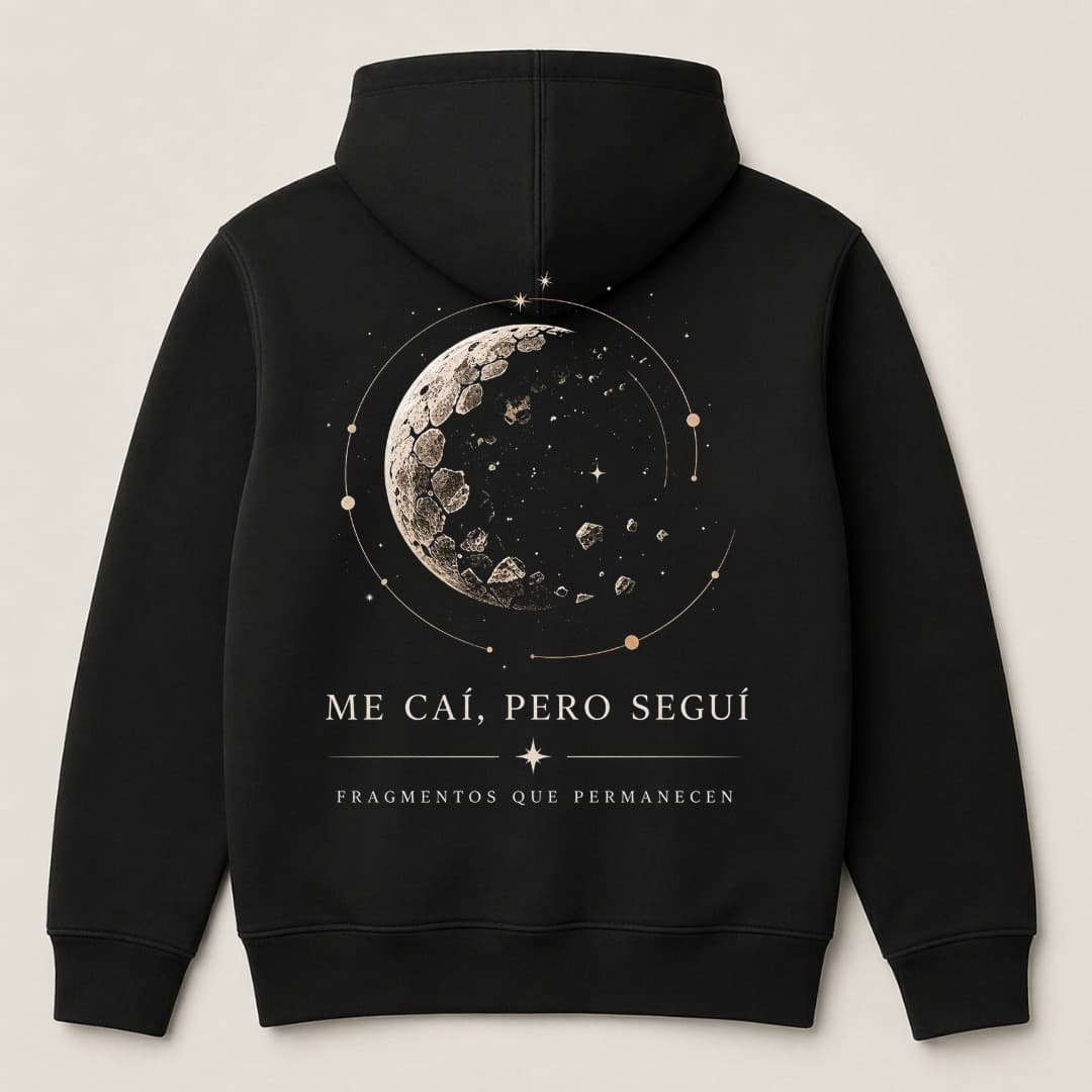 Boston Hoodie Negro · Logotipo — dorso